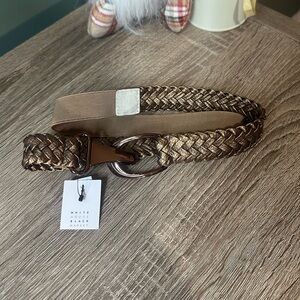 NWT White House Black Market Metallic Braided Belt size L 👑